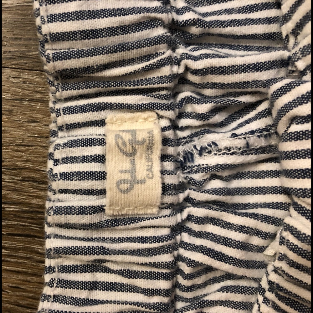 White and navy blue woman’s striped pattern pants. - Picture 4 of 5